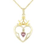 Sterling Silver Amethyst Heart Pendant (21x30mm) w/ 18" Prince Of Wales Chain