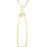 Sterling Silver Drop Pendant (9x28mm) w/ 17.75" Curb Chain (1mm Wide)