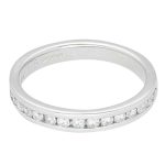 950 Platinum 0.40ct Channel Set Diamond Half Eternity Ring (Size L 1/2) 4mm Wide
