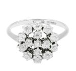 Antique 18Carat White Gold Old Cut 0.66ct Diamond Cluster Ring (Size M) 13x13mm