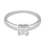 950 Platinum Princess Cut 0.20ct Diamond Tension Set Cluster Ring (Size K 1/2)