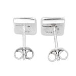Sterling Silver Simulated Amethyst Initial 'E' Stud Earrings (7x11mm) - Image 3
