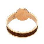 Antique 9Carat Horse Hair Seed Pearl Mourning-Ring Birmingham 1900 (Size O) - Image 3