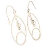 Sterling Silver Fancy Drop Earrings (26x35mm)