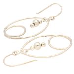 Sterling Silver Fancy Drop Earrings (26x35mm) - Image 2