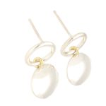 Sterling Silver Oval Drop Stud Earrings (15x22mm)