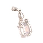 9Carat White Gold Moonlight Topaz & Diamond Pendant (10x12mm) - Image 3