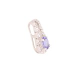New! 9Carat White Gold Tanzanite & Diamond Fancy Pendant (6x13mm)