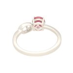 Sterling Silver Rubellite Solitaire Ring (Size Q) 6mm Head - Image 3