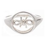 Sterling Silver Barbed Wire Ring (Size P) 11mm Diameter