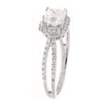 18Carat White Gold Diamond 0.75ct Solitaire & 0.26ct Accents Ring (Size L) 4x4mm Head - Image 3