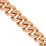 9Carat Rose Gold 6.75" Graduated Curb Bracelet w/ Safety Chain & 9Carat Yellow Gold Heart Padlock (6-9mm & 18x25mm) - Image 2