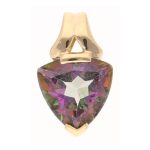 9Carat Yellow Gold Mystic Topaz Pendant (12x12mm)