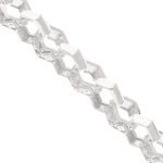 New Sterling Silver 8.75″ Hexagonal Patterned Belcher Bracelet (11mm Wide) - Image 2