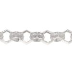 New Sterling Silver 8.75″ Hexagonal Patterned Belcher Bracelet (11mm Wide) - Image 3