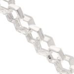 New! Sterling Silver 9.75" Patterned Hexagonal Belcher Bracelet (15mm Wide) - Image 2