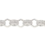 New! Sterling Silver 9.75" Patterned Hexagonal Belcher Bracelet (15mm Wide) - Image 3