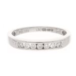 18Carat White Gold 0.15ct Diamond Channel Set Eternity Ring (Size K) 3mm Wide
