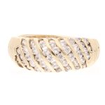 9Carat Yellow Gold 0.50ct Diamond Cluster Graduation Band (Size P) 8mm Widest