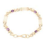 9Carat Yellow Gold 8.25" Amethyst Tennis Bracelet (8mm Wide) - Image 4