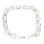 New! Sterling Silver 9.25" Patterned Oval Belcher Bracelet (10mm Wide) - Image 4