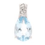 Sterling Silver Blue Topaz Pendant (9x20mm)