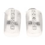 9Carat White Gold Diamond Hook Stud Earrings (8mm Wide)