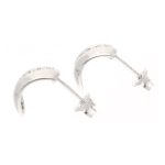 9Carat White Gold Diamond Hook Stud Earrings (8mm Wide) - Image 2