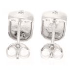 9Carat White Gold Diamond Hook Stud Earrings (8mm Wide) - Image 3