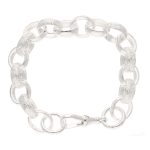 New! Sterling Silver 9.25" Patterned Oval Belcher Bracelet (14mm Wide) - Image 4