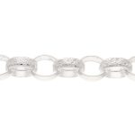 New! Sterling Silver 9.25" Patterned Oval Belcher Bracelet (14mm Wide) - Image 3