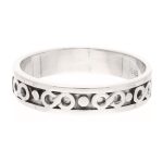 14Carat White Gold Figure Of Eight Flat Profile Wedding Band (Size N 1/2) 4mm Wide