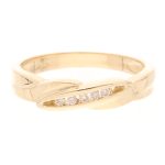 14Carat Yellow Gold 0.08ct Diamond Eternity Ring (Size R) 4mm Widest