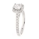 18Carat White Gold 0.32ct Diamond Solitaire w/ 0.40ct Accents Ring (Size H) 4x4mm Head - Image 2
