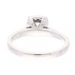 18Carat White Gold 0.32ct Diamond Solitaire w/ 0.40ct Accents Ring (Size H) 4x4mm Head - Image 4