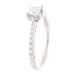 18Carat White Gold 0.61ct Diamond Solitaire w/ Accents Ring (Size L) 4x4mm Head - Image 3