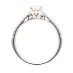 18Carat White Gold 0.61ct Diamond Solitaire w/ Accents Ring (Size L) 4x4mm Head - Image 4