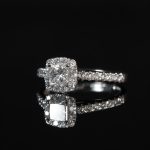 18Carat White Gold 0.61ct Diamond Solitaire w/ Accents Ring (Size L) 4x4mm Head - Image 12