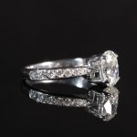 18Carat White Gold 1.02ct Oval Cut Diamond Solitaire w/ 0.21ct Accents Ring (Size G 1/2) 5x7mm Head - Image 13
