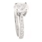18Carat White Gold 1.02ct Oval Cut Diamond Solitaire w/ 0.21ct Accents Ring (Size G 1/2) 5x7mm Head - Image 3