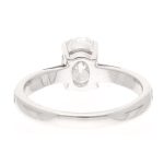 18Carat White Gold 1.02ct Oval Cut Diamond Solitaire w/ 0.21ct Accents Ring (Size G 1/2) 5x7mm Head - Image 5