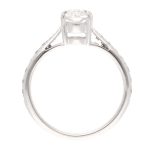 18Carat White Gold 1.02ct Oval Cut Diamond Solitaire w/ 0.21ct Accents Ring (Size G 1/2) 5x7mm Head - Image 4