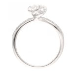 18Carat White Gold 0.45ct Diamond Solitaire w/ 0.10ct Diamond Accents Ring (Size J) 4.5mm Head - Image 3