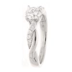 18Carat White Gold 0.46ct Diamond Solitaire w/ 0.09ct Accents Ring (Size H 1/2) 4.5mm Head - Image 3