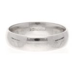 18Carat White Gold Court Style Wedding Band (Size V) 5.5mm Wide