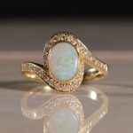 18Carat Yellow Gold AAA 1.00ct Opal Solitaire w/ 0.30ct Diamond Accents Ring (Size P) 14.5mm Widest - Image 2