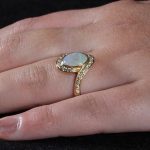 18Carat Yellow Gold AAA 1.00ct Opal Solitaire w/ 0.30ct Diamond Accents Ring (Size P) 14.5mm Widest - Image 14