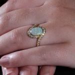 18Carat Yellow Gold AAA 1.00ct Opal Solitaire w/ 0.30ct Diamond Accents Ring (Size P) 14.5mm Widest - Image 17