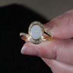 18Carat Yellow Gold AAA 1.00ct Opal Solitaire w/ 0.30ct Diamond Accents Ring (Size P) 14.5mm Widest - Image 10