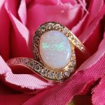 18Carat Yellow Gold AAA 1.00ct Opal Solitaire w/ 0.30ct Diamond Accents Ring (Size P) 14.5mm Widest - Image 11